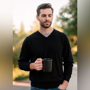 Structure Men's Black V-Neck Sweater